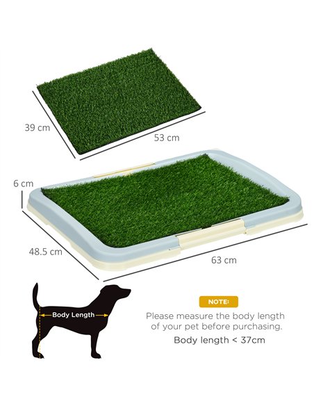 PawHut Puppy Training Pad, Indoor Portable Puppy Pad, with Artificial Grass, Grid, Panel, Tray, 63 x 48.5cm - pic 145732 | FastDaddyshop