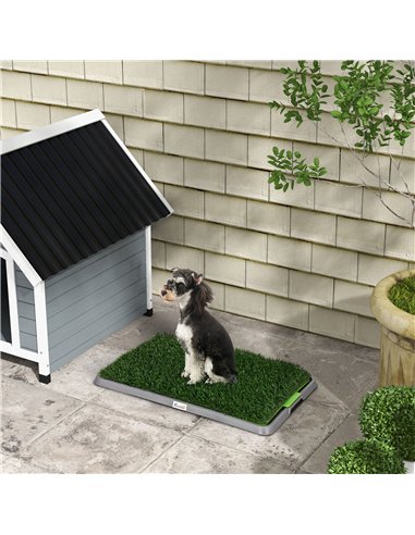 PawHut Artificial Grass Dog Toilet with Tray for Potty Training Indoor Outdoor, 2 Packs, 67 x 41cm