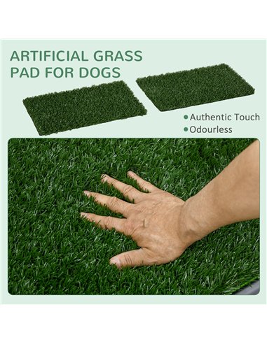 PawHut Artificial Grass Dog Toilet with Tray for Potty Training Indoor Outdoor, 2 Packs, 67 x 41cm