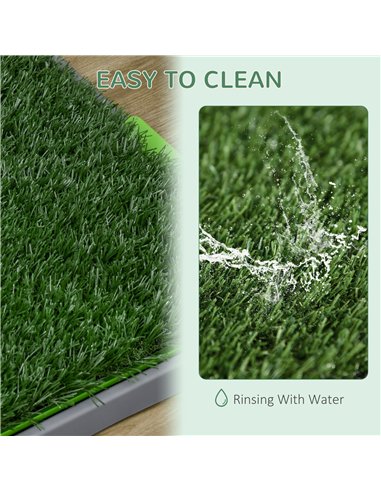 PawHut Artificial Grass Dog Toilet with Tray for Potty Training Indoor Outdoor, 2 Packs, 67 x 41cm