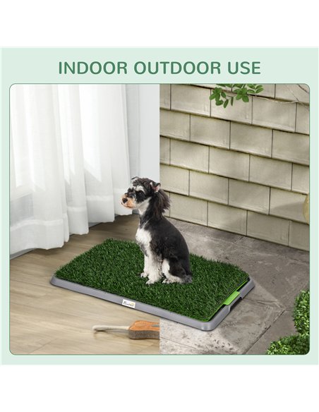 PawHut Artificial Grass Dog Toilet with Tray for Potty Training Indoor Outdoor, 2 Packs, 67 x 41cm - pic 145754 | FastDaddyshop