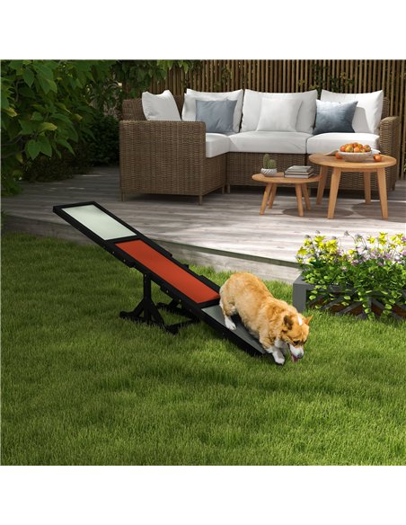 PawHut Wooden Pet Seesaw for Big Dogs, Dog Agility Equipment with Anti-Slip Surface - Black - pic 145758 | FastDaddyshop
