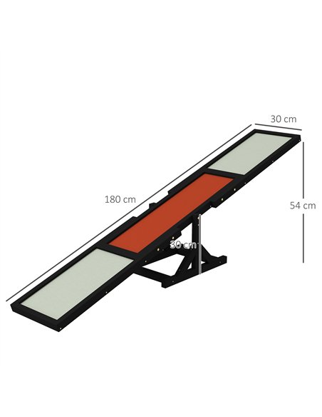 PawHut Wooden Pet Seesaw for Big Dogs, Dog Agility Equipment with Anti-Slip Surface - Black - pic 145759 | FastDaddyshop