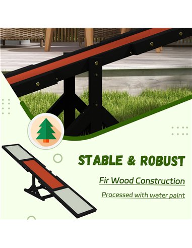 PawHut Wooden Pet Seesaw for Big Dogs, Dog Agility Equipment with Anti-Slip Surface - Black