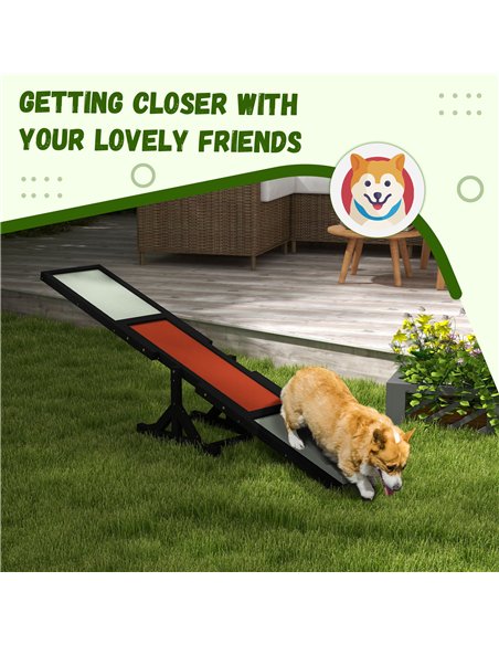 PawHut Wooden Pet Seesaw for Big Dogs, Dog Agility Equipment with Anti-Slip Surface - Black - pic 145762 | FastDaddyshop