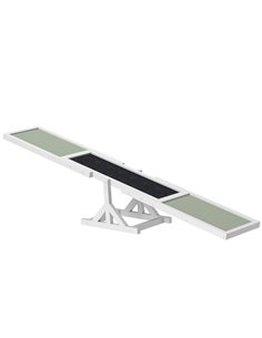 PawHut Wooden Pet Seesaw for Big Dogs, Dog Agility Equipment with Anti-Slip Surface - White