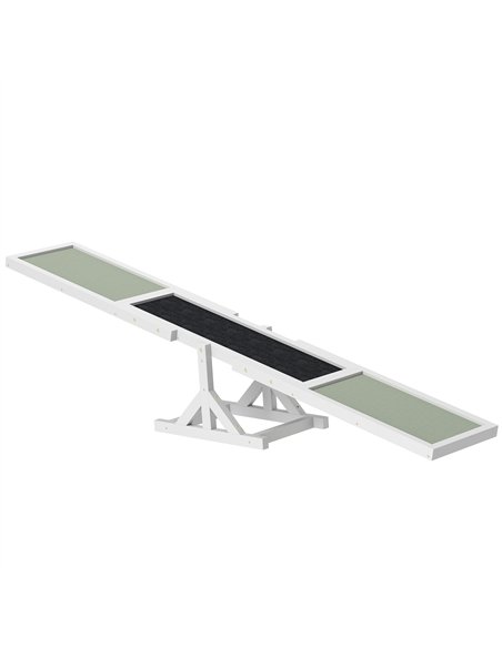 PawHut Wooden Pet Seesaw for Big Dogs, Dog Agility Equipment with Anti-Slip Surface - White - pic 145766 | FastDaddyshop