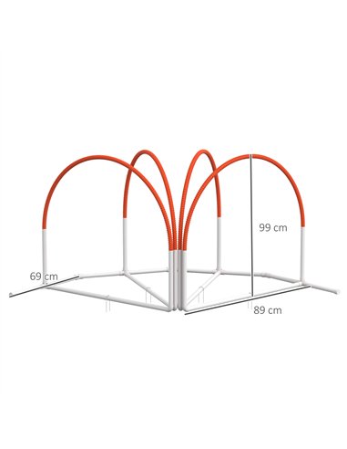 PawHut Dog Agility Equipment Set, Dog Agility Training Equipment for Dogs w/ Oxford Carry Bag, 4 PCS Weave Poles Orange
