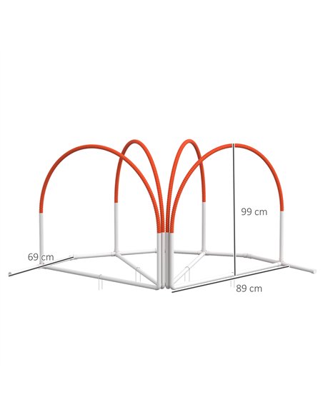 PawHut Dog Agility Equipment Set, Dog Agility Training Equipment for Dogs w/ Oxford Carry Bag, 4 PCS Weave Poles Orange - pic 145795 | FastDaddyshop