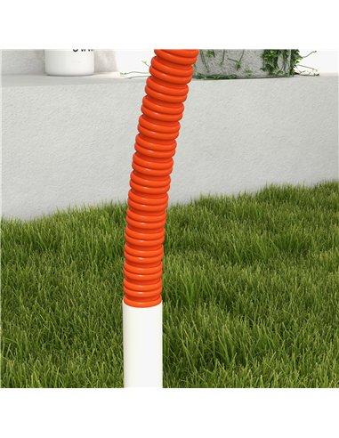 PawHut Dog Agility Equipment Set, Dog Agility Training Equipment for Dogs w/ Oxford Carry Bag, 4 PCS Weave Poles Orange