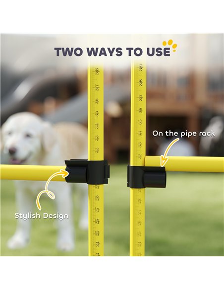 PawHut 4 Piece Dog Agility Equipment with 4 Hurdle & Carry Bag for Jump Training, Yellow - pic 145815 | FastDaddyshop