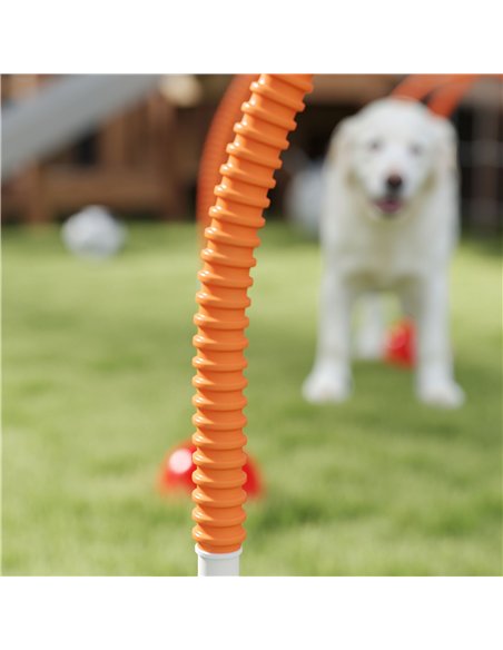 PawHut 4 Piece Dog Agility Training Equipment with 4 Adjustable Width Doors, Carry Bag, for Garden, Orange - pic 145827 | FastDaddyshop
