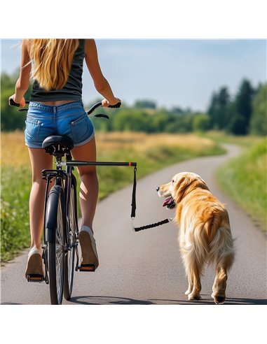 PawHut Dog Lead for Bicycle, Dog Leash for Cycling, Training, Jogging, Black