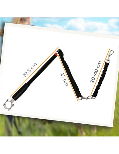 PawHut Dog Lead for Bicycle, Dog Leash for Cycling, Training, Jogging, Black