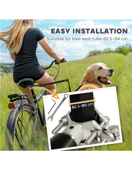 PawHut Dog Lead for Bicycle, Dog Leash for Cycling, Training, Jogging, Black - pic 145832 | FastDaddyshop