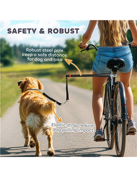 PawHut Dog Lead for Bicycle, Dog Leash for Cycling, Training, Jogging, Black - pic 145833 | FastDaddyshop