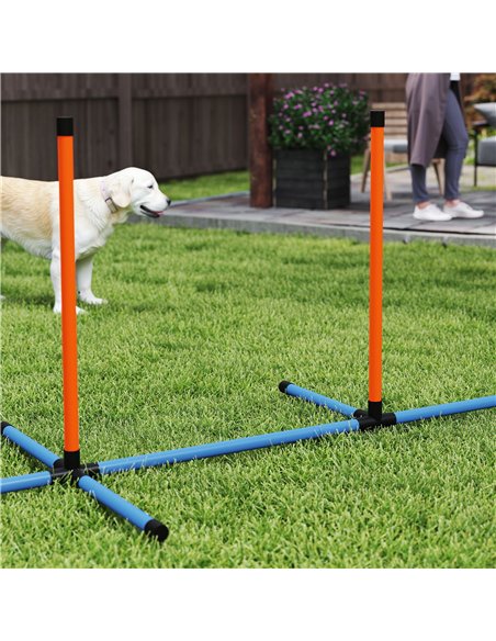 PawHut 7-Piece Dog Agility Equipment Set with Weave Poles, Jump Ring and Hurdle, Pause Box and Carry Bag, Orange - pic 145864 | FastDaddyshop