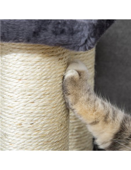 PawHut Dog Steps for Bed 4 Step Pet Stairs for Dog Cat ladder Scratch Post Grey - pic 145872 | FastDaddyshop