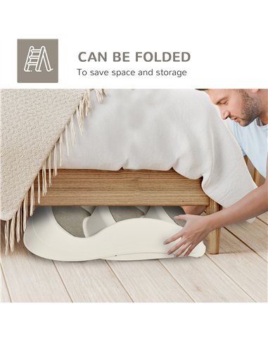 PawHut Foldable Pet Stairs Portable Dog Steps 3-Step Design with Non-slip Mats for High Beds, Sofas, 49 x 38 x 38 cm, Cream