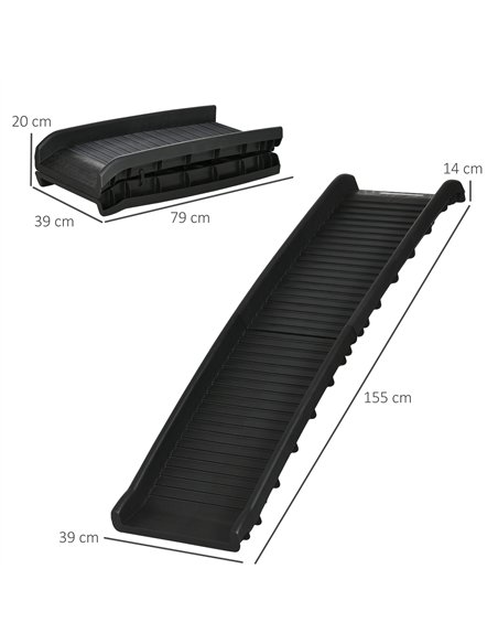 PawHut Foldable Pet Ramp Dog Car Ramp for SUVs, Cars - Black - pic 145939 | FastDaddyshop