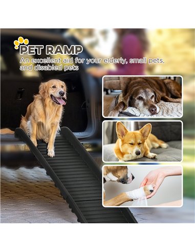 PawHut Foldable Pet Ramp Dog Car Ramp for SUVs, Cars - Black