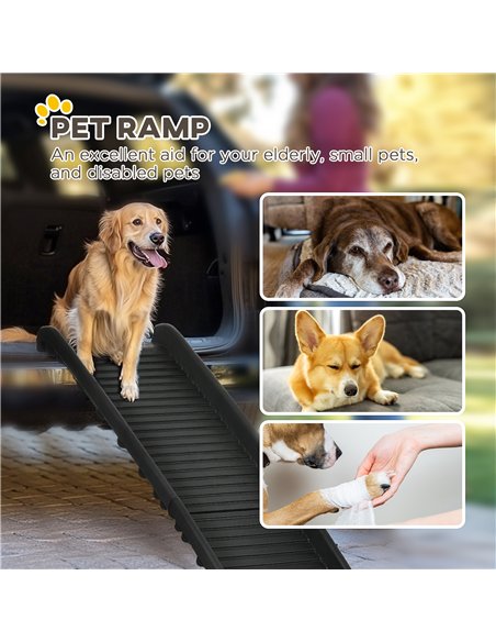 PawHut Foldable Pet Ramp Dog Car Ramp for SUVs, Cars - Black - pic 145940 | FastDaddyshop