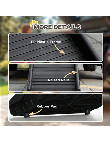 PawHut Foldable Pet Ramp Dog Car Ramp for SUVs, Cars - Black