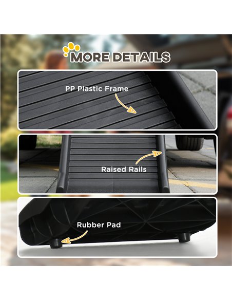 PawHut Foldable Pet Ramp Dog Car Ramp for SUVs, Cars - Black - pic 145942 | FastDaddyshop