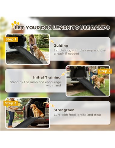 PawHut Foldable Pet Ramp Dog Car Ramp for SUVs, Cars - Black