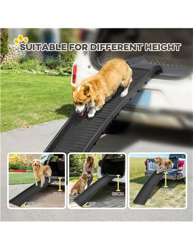 PawHut Foldable Pet Ramp Dog Car Ramp for SUVs, Cars - Black