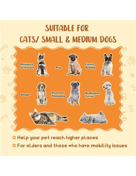 PawHut 2 in 1 Dog Steps Ottoman, Four-Tier Pet Stairs, for Small, Medium Dogs and Cats, with Storage Compartment - Grey - pic 145994 | FastDaddyshop