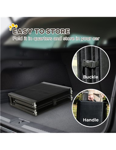 PawHut Folding Dog Ramp for Car, Portable Pet Ramp, with Non-Slip Surface, Aluminium Alloy Frame, for XL Dogs