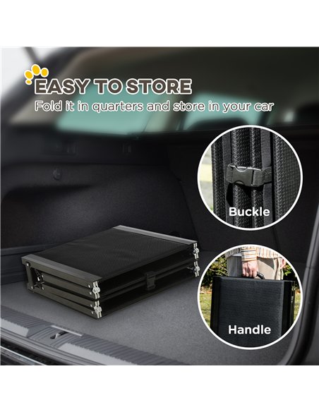 PawHut Folding Dog Ramp for Car, Portable Pet Ramp, with Non-Slip Surface, Aluminium Alloy Frame, for XL Dogs - pic 146023 | FastDaddyshop