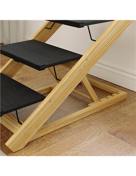 PawHut Adjustable Dog Steps Dog Ramp, 4-Step Non-slip Pet Stairs for Large Sized Dogs, Foldable Dog Stairs for Bed Sofa - pic 146062 | FastDaddyshop