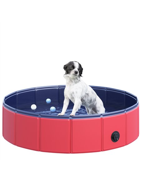 PawHut Foldable Dog Paddling Pool Pet Cat Swimming Pool Indoor/Outdoor Collapsible Summer Bathing Tub Shower Tub Puppy Washer (Φ - pic 146099 | FastDaddyshop