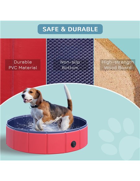 PawHut Foldable Dog Paddling Pool Pet Cat Swimming Pool Indoor/Outdoor Collapsible Summer Bathing Tub Shower Tub Puppy Washer (Φ - pic 146104 | FastDaddyshop
