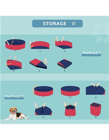 PawHut Foldable Dog Paddling Pool Pet Cat Swimming Pool Indoor/Outdoor Collapsible Summer Bathing Tub Shower Tub Puppy Washer (Φ