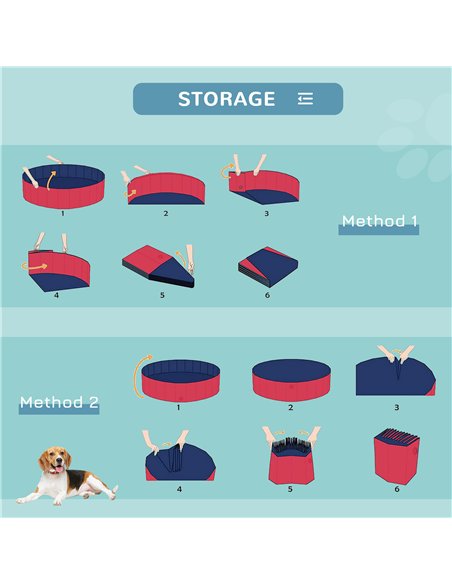 PawHut Foldable Dog Paddling Pool Pet Cat Swimming Pool Indoor/Outdoor Collapsible Summer Bathing Tub Shower Tub Puppy Washer (Φ - pic 146106 | FastDaddyshop
