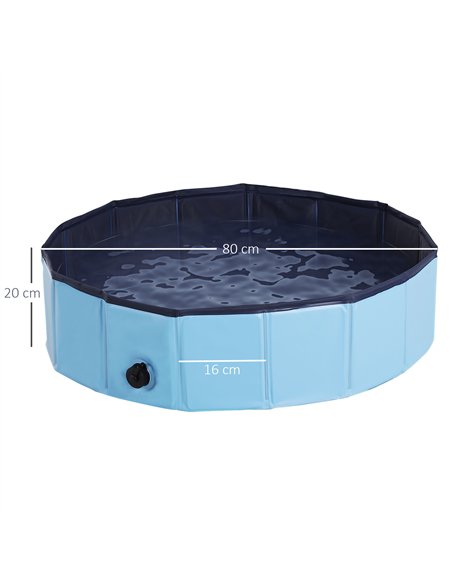 PawHut Foldable Dog Paddling Pool Pet Cat Swimming Pool Indoor/Outdoor Collapsible Summer Bathing Tub Shower Tub Puppy Washer (Φ - pic 146110 | FastDaddyshop