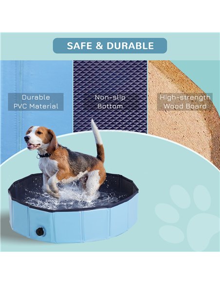 PawHut Foldable Dog Paddling Pool Pet Cat Swimming Pool Indoor/Outdoor Collapsible Summer Bathing Tub Shower Tub Puppy Washer (Φ - pic 146114 | FastDaddyshop