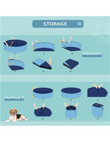 PawHut Foldable Dog Paddling Pool Pet Cat Swimming Pool Indoor/Outdoor Collapsible Summer Bathing Tub Shower Tub Puppy Washer (Φ