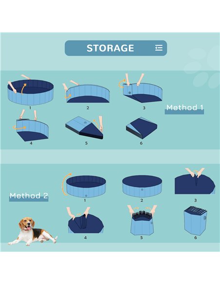 PawHut Foldable Dog Paddling Pool Pet Cat Swimming Pool Indoor/Outdoor Collapsible Summer Bathing Tub Shower Tub Puppy Washer (Φ - pic 146116 | FastDaddyshop