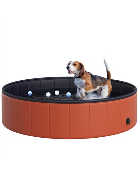 PawHut Foldable Dog Paddling Pool Pet Cat Swimming Pool Indoor/Outdoor Collapsible Summer Bathing Tub Shower Tub Puppy Washer (Φ - pic 146117 | FastDaddyshop