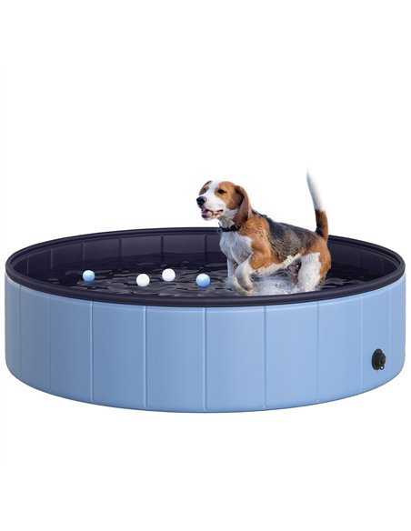 PawHut Foldable Dog Paddling Pool Pet Cat Swimming Pool Indoor/Outdoor Collapsible Summer Bathing Tub Shower Tub Puppy Washer (Φ - pic 146126 | FastDaddyshop