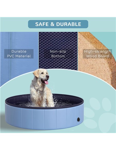 PawHut Foldable Dog Paddling Pool Pet Cat Swimming Pool Indoor/Outdoor Collapsible Summer Bathing Tub Shower Tub Puppy Washer (Φ - pic 146132 | FastDaddyshop