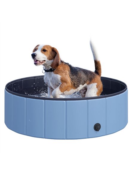 PawHut Foldable Dog Paddling Pool Pet Cat Swimming Pool Indoor/Outdoor Collapsible Summer Bathing Tub Shower Tub Puppy Washer (Φ - pic 146144 | FastDaddyshop