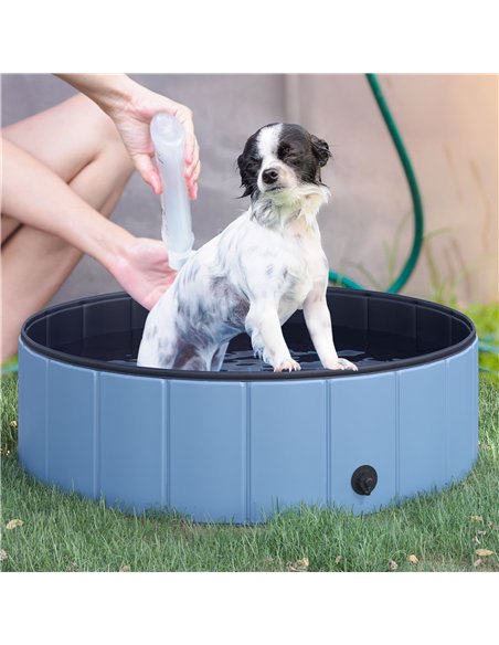 PawHut Foldable Dog Paddling Pool Pet Cat Swimming Pool Indoor/Outdoor Collapsible Summer Bathing Tub Shower Tub Puppy Washer (Φ - pic 146145 | FastDaddyshop
