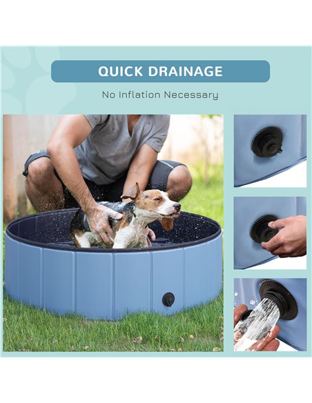 PawHut Foldable Dog Paddling Pool Pet Cat Swimming Pool Indoor/Outdoor Collapsible Summer Bathing Tub Shower Tub Puppy Washer (Φ - pic 146148 | FastDaddyshop