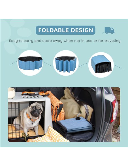 PawHut Foldable Dog Paddling Pool Pet Cat Swimming Pool Indoor/Outdoor Collapsible Summer Bathing Tub Shower Tub Puppy Washer (Φ - pic 146149 | FastDaddyshop