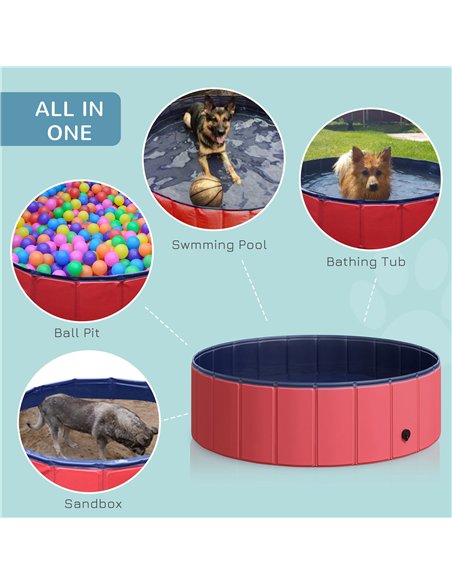 PawHut Foldable Dog Paddling Pool Pet Cat Swimming Pool Indoor/ Outdoor Collapsible Summer Bathing Tub Shower Tub Puppy Washer,  - pic 146156 | FastDaddyshop